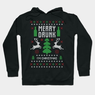 Merry Christmas Merry Drunk Im Santa Xmas Gift Ugly Hoodie